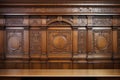 detail of the courtroom oak woodwork Royalty Free Stock Photo