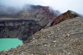 Detail of a crater in the mist, Santa Ana volcano