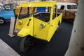 Detail of Cremsa Pato yellow motorcar van from 1955