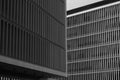 Detail of crossed grids of buildings near the House of Music at Porto, Portugal