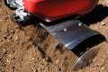 Detail, Cultivator on a field,working Royalty Free Stock Photo