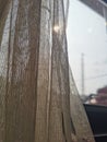 Detail curtain with slightly sun light Royalty Free Stock Photo