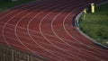 Detail of a curve in a running track