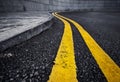 Double yellow line Royalty Free Stock Photo