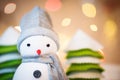 Detail of cute festive snowman