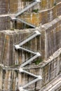 detail of a dam, the backstairs Royalty Free Stock Photo