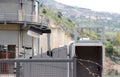 detail of a dam, the protection fence Royalty Free Stock Photo