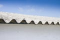 Detail of a dangerous asbestos roof Royalty Free Stock Photo