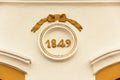 Detail of the date of build of a home