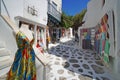 Detail daytime view of the streets of Chora, Mykonos, Cyclades Royalty Free Stock Photo