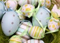 Detail of decorated Easter eggs Royalty Free Stock Photo