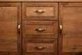 Detail of decorated furniture drawers. old drawer - damper. Royalty Free Stock Photo