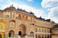 Detail of decorated gateway. Amber fort. Jaipur, India