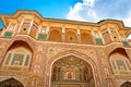 Detail of decorated gateway. Amber fort. Jaipur, India