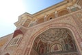 Detail of decorated gateway. Amber fort. Jaipur, Rajasthan Royalty Free Stock Photo