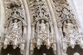 Detail of the decoration at the front of the gothic style church