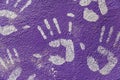 Handprints painted on the wall Royalty Free Stock Photo