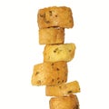 Detail of delicious bread croutons Royalty Free Stock Photo
