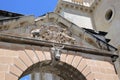 Detail of the design of the ancient stone gate on the island of Malta.