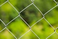 Detail of a diamond mesh wire fence