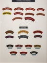 British Corps and Unit badges at the Battle of Normandy Museum Royalty Free Stock Photo