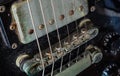 Detail of Dirty Old Electric Guitar Royalty Free Stock Photo