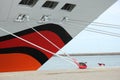 Detail of a docked cruise ship Royalty Free Stock Photo