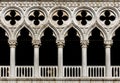 Detail of Doge`s Palace Palazzo Ducale facade in Venice, Italy, front view closeup Royalty Free Stock Photo