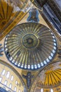 Detail of the dome of the hagia sophia mosque