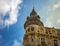 Detail of the dome of the historic and modernist Gran Hotel in the city of Cartagena, Region of Murcia