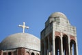 Detail of the dome of the unifinished serbian orthodox church of the cathedral of christ the saviour of Pristina Royalty Free Stock Photo