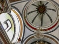 Detail of the domes inside the church with natural light