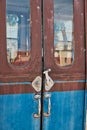 Detail of Doors, Old Decommissioned Train Carriages, Royalty Free Stock Photo