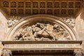 Detail of the doorway of the St. George`s Basilica in Prague founded on the year 920 Royalty Free Stock Photo