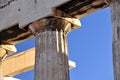 Detail of the Doric Order of the columns of the Parthenon, Athens acropolis Royalty Free Stock Photo