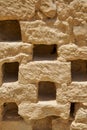 Detail of the dovecote wall at Masada ruins in southern Judean Desert in Israel Royalty Free Stock Photo