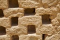 Detail of the dovecote wall at Masada ruins in southern Judean Desert in Israel Royalty Free Stock Photo