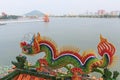 Detail of the Dragon at Dragon And Tiger Pagodas of Lotus Pond, Kaohsiung