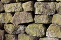 Closeup of drystone wall background texture Royalty Free Stock Photo