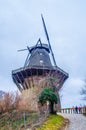 detail of dutch wooden windmill situated in sanssouci park in potsdam, germany....
