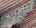 Detail of elaborate wood carving at Chion-in Buddhist temple.