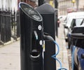 Detail of an electric vehicle charging point in Central London