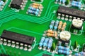 Detail of an electronic printed circuit board Royalty Free Stock Photo