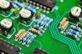 Detail of an electronic printed circuit board Royalty Free Stock Photo