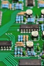 Detail of an electronic printed circuit board Royalty Free Stock Photo