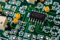 Detail of an electronic printed circuit board Royalty Free Stock Photo