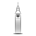 Detail Elizabeth Tower, Big Ben or Clock Tower in London sketch illustration, hand drawn Royalty Free Stock Photo