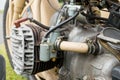 Detail of the engine of an old motorcycle Royalty Free Stock Photo