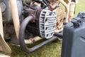 Detail of the engine of an old motorcycle Royalty Free Stock Photo