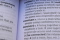 Detail Of English Dictionary Page And Word Explanation Of - conman Royalty Free Stock Photo